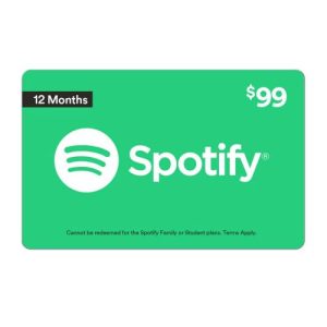 Spotify $99 12 month eGift Card